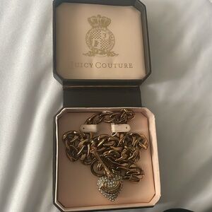 Juicy Couture chunky Authentic Y2k gold heart necklace